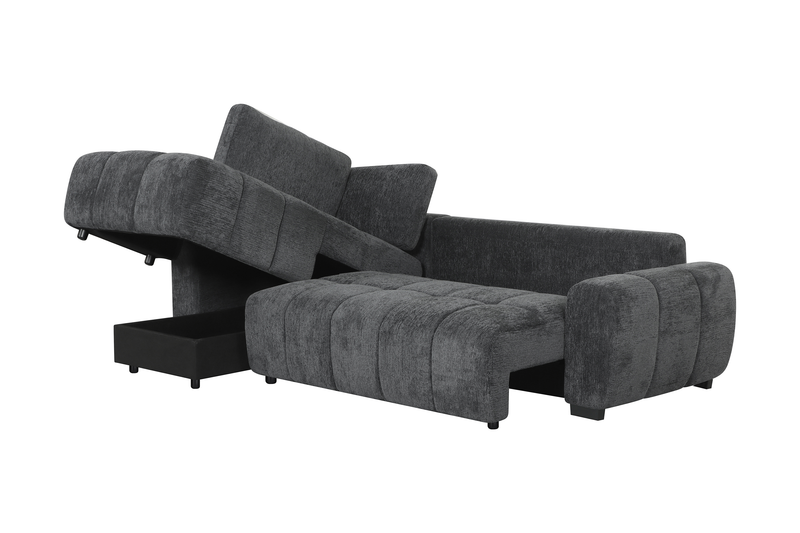 Moonlight Left-facing 2-piece Sleeper Sectional with Storage Chaise – Grey  