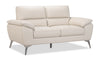 Mystic 65.7” Contemporary Genuine Leather Loveseat - Frost | Causeuse contemporaine Mystic de 65,7 po en cuir véritable - givre