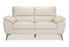 Mystic 65.7” Contemporary Genuine Leather Loveseat - Frost | Causeuse contemporaine Mystic de 65,7 po en cuir véritable - givre