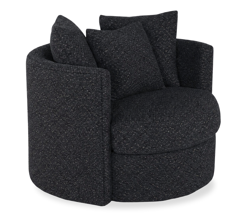 Made in Canada Sofa Lab Customizable Nest 42\" Fabric Swivel Accent Chair – Teddy Raven 