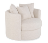 Made in Canada Sofa Lab Customizable Nest 42" Fabric Swivel Accent Chair – Chenille White  | Fauteuil d’appoint pivotant personnalisable Nest de Sofa Lab de 42 po fabriqué au Canada en tissu - Chenille White