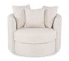 Made in Canada Sofa Lab Customizable Nest 42" Fabric Swivel Accent Chair – Chenille White  | Fauteuil d’appoint pivotant personnalisable Nest de Sofa Lab de 42 po fabriqué au Canada en tissu - Chenille White