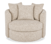 Made in Canada Sofa Lab Customizable Nest 42" Fabric Swivel Accent Chair – Plush Parchment  | Fauteuil d’appoint pivotant personnalisable Nest de Sofa Lab de 42 po fabriqué au Canada en tissu - Plush Parchment