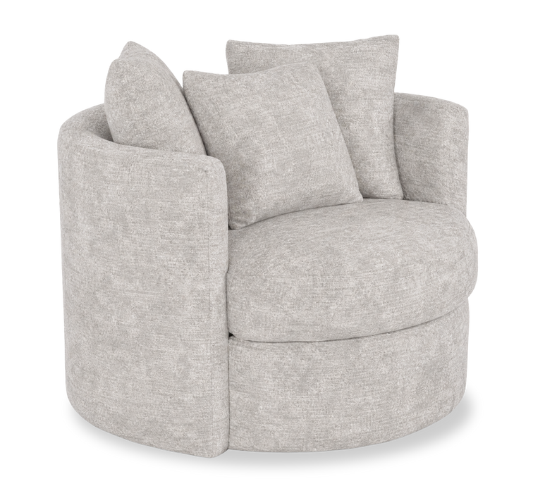 Made in Canada Sofa Lab Customizable Nest 42\" Fabric Swivel Accent Chair – Plush Oyster 