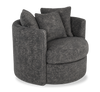 Made in Canada Sofa Lab Customizable Nest 42\" Fabric Swivel Accent Chair – Plush Charcoal