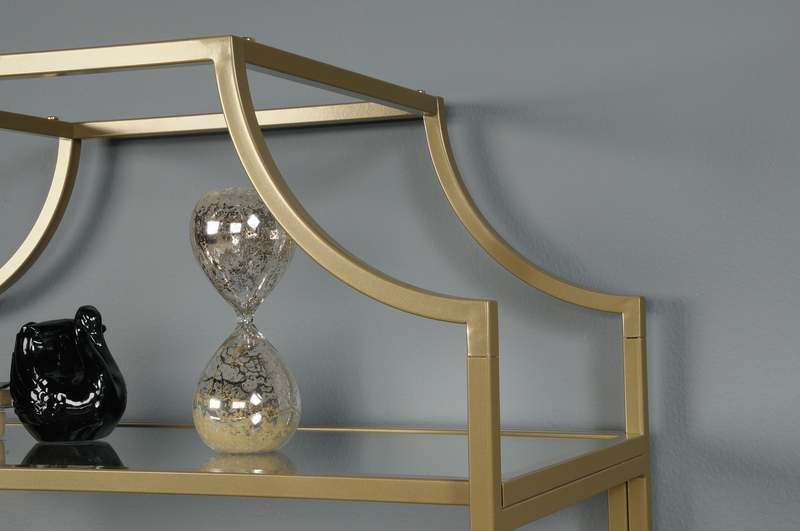 Nightingale 30” 5-Shelf Metal Bookcase – Gold Satin