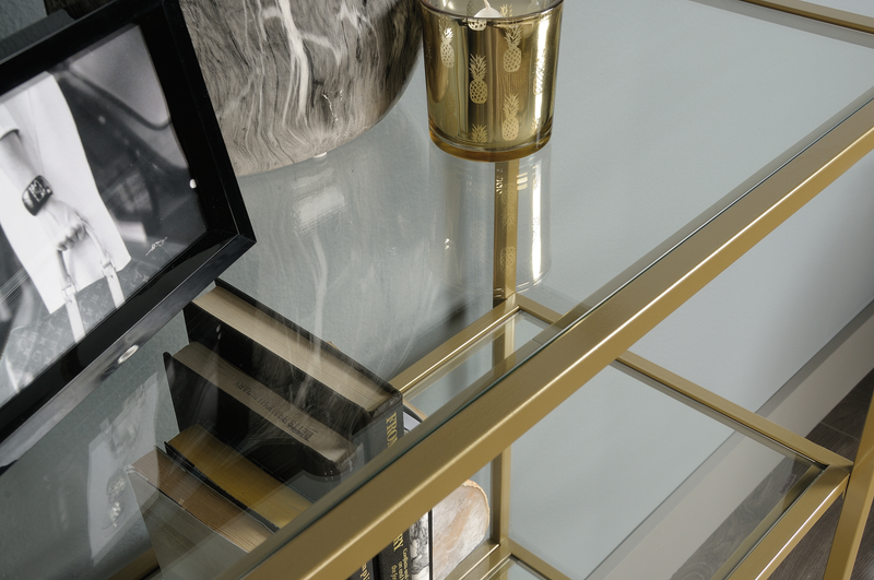 Nightingale 30” 5-Shelf Metal Bookcase – Gold Satin