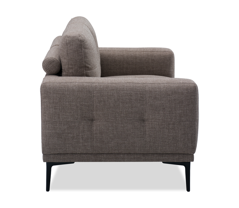 Nola 63.3” Fabric Loveseat with Removable Back Cushions – Mocha