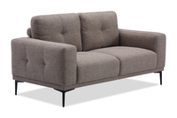 Nola 63.3” Fabric Loveseat with Removable Back Cushions – Mocha 