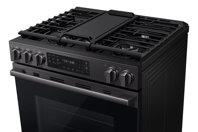 Samsung 6 Cu. Ft. Slide-In True Convection with Air Fry Max – Matte Black Stainless Steal - NSG80H60SEAA