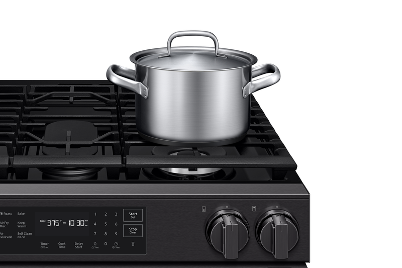 Samsung 6 Cu. Ft. Slide-In True Convection with Air Fry Max – Matte Black Stainless Steal - NSG80H60SEAA