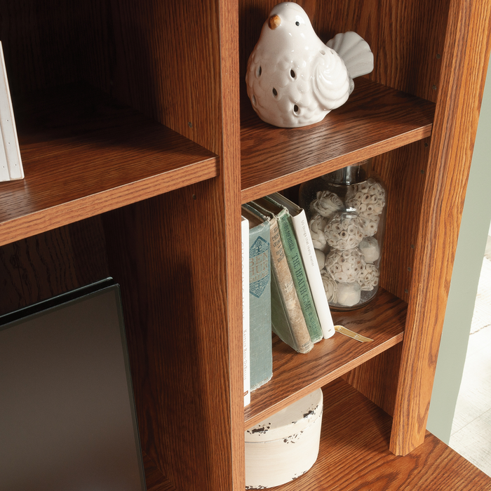 Orchard Hills 42.6\" Desk with Hutch and Storage – Carolina Oak