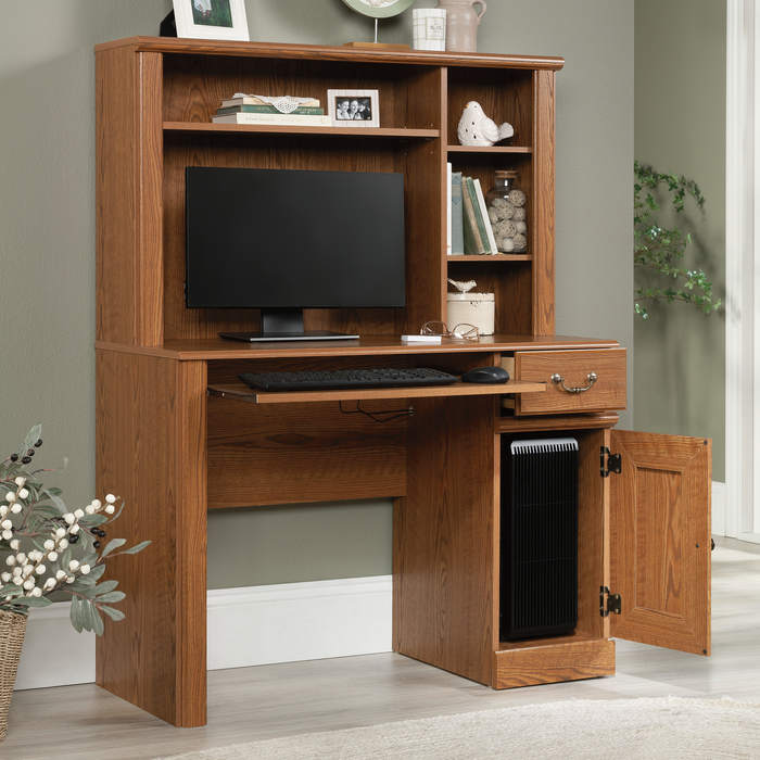 Orchard Hills 42.6\" Desk with Hutch and Storage – Carolina Oak