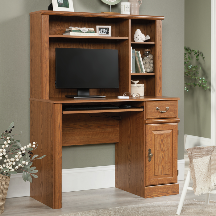 Orchard Hills 42.6\" Desk with Hutch and Storage – Carolina Oak