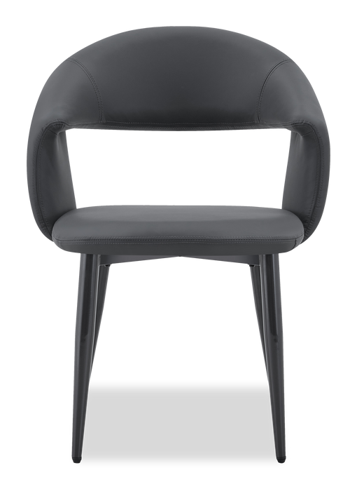 Orion Dining Chair with Vegan-Leather Fabric, Metal – Charcoal