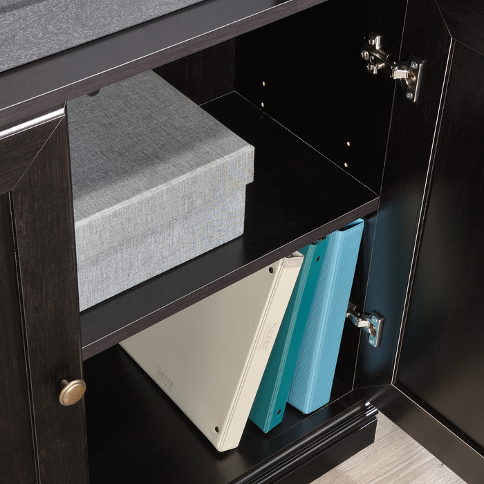 Oryn 35.28” 5-Shelf Bookcase with Storage – Estate Black