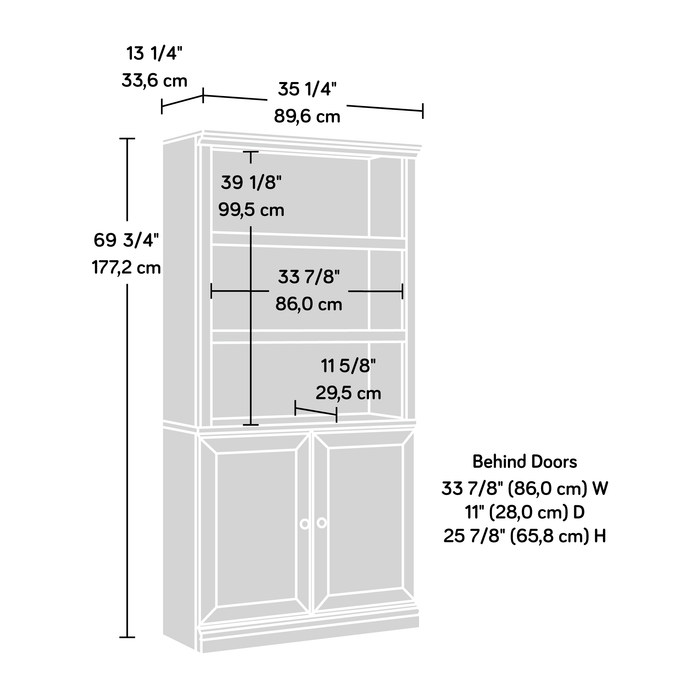 Oryn 35.28” 5-Shelf Bookcase with Storage – Laurel Oak