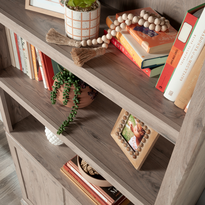 Oryn 35.28” 5-Shelf Bookcase with Storage – Laurel Oak