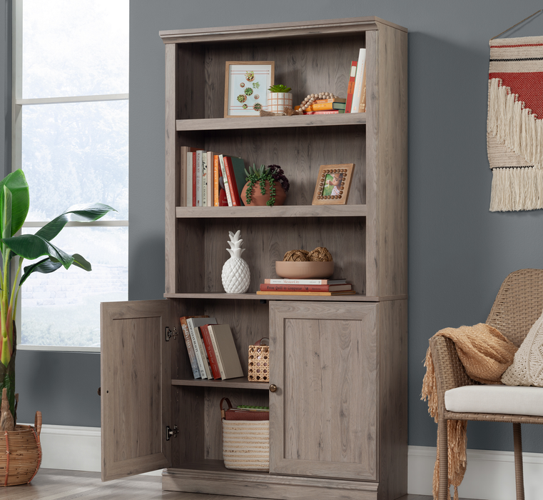 Oryn 35.28” 5-Shelf Bookcase with Storage – Laurel Oak