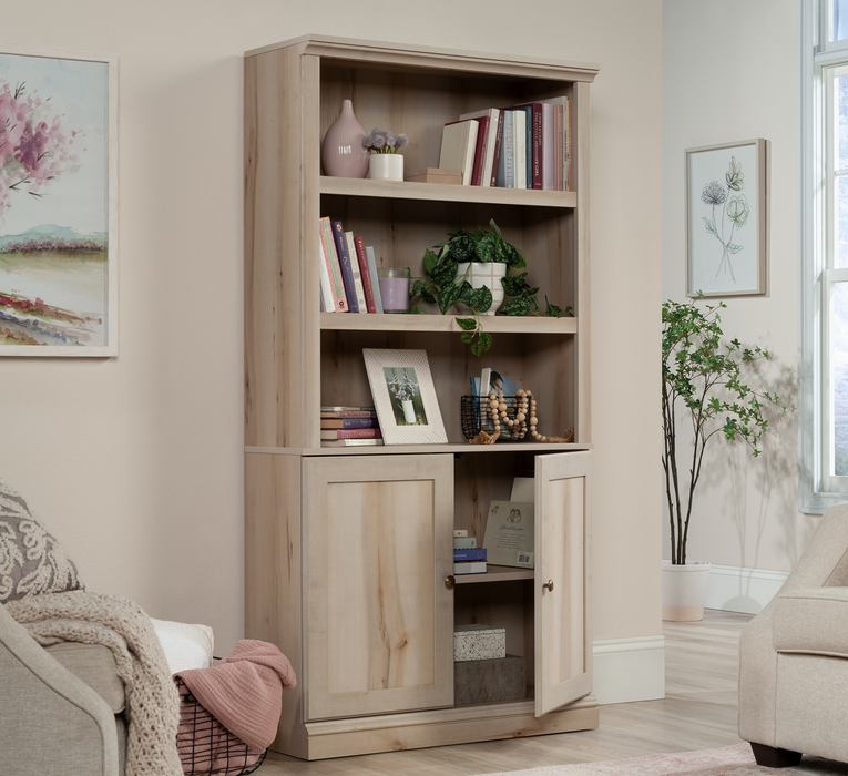 Oryn 35.28” 5-Shelf Bookcase with Storage – Pacific Maple