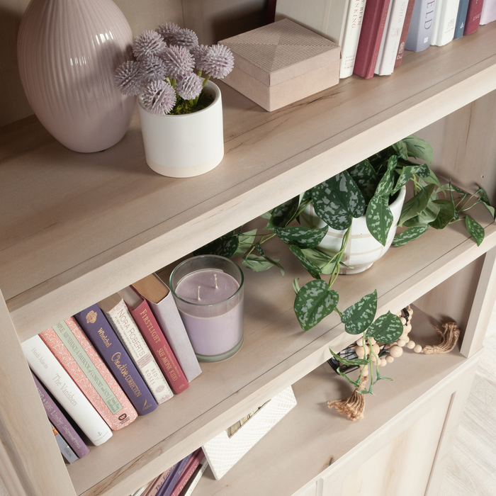 Oryn 35.28” 5-Shelf Bookcase with Storage – Pacific Maple