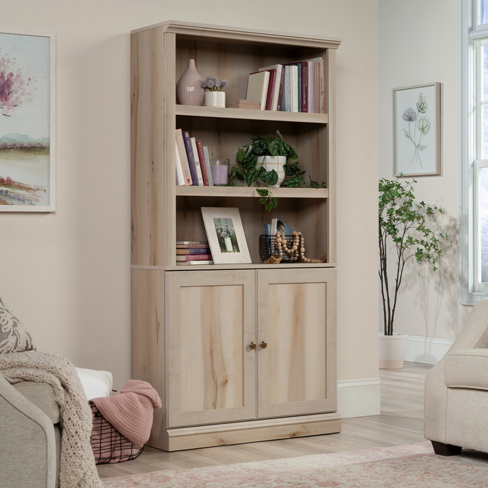 Oryn 35.28” 5-Shelf Bookcase with Storage – Pacific Maple