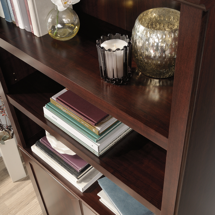 Oryn 35.28” 5-Shelf Bookcase with Storage – Select Cherry