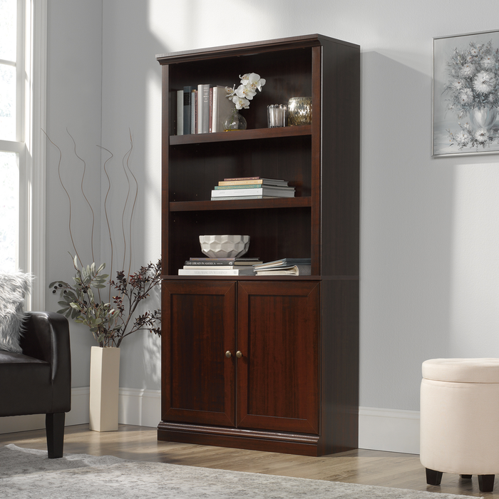 Oryn 35.28” 5-Shelf Bookcase with Storage – Select Cherry