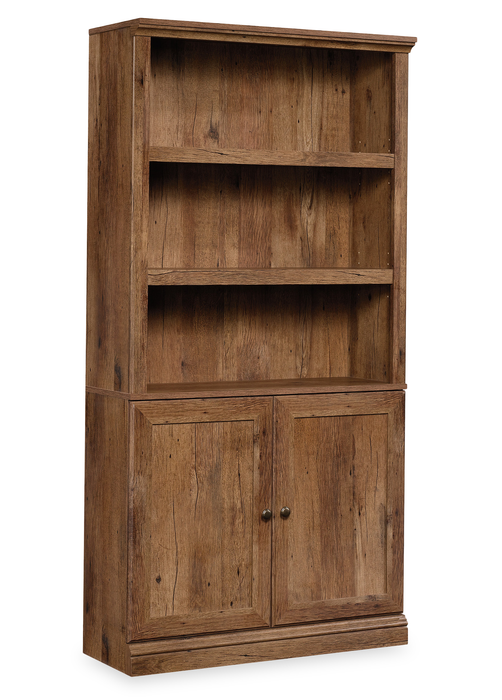 Oryn 35.28” 5-Shelf Bookcase with Storage – Vintage Oak