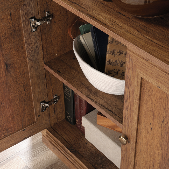 Oryn 35.28” 5-Shelf Bookcase with Storage – Vintage Oak