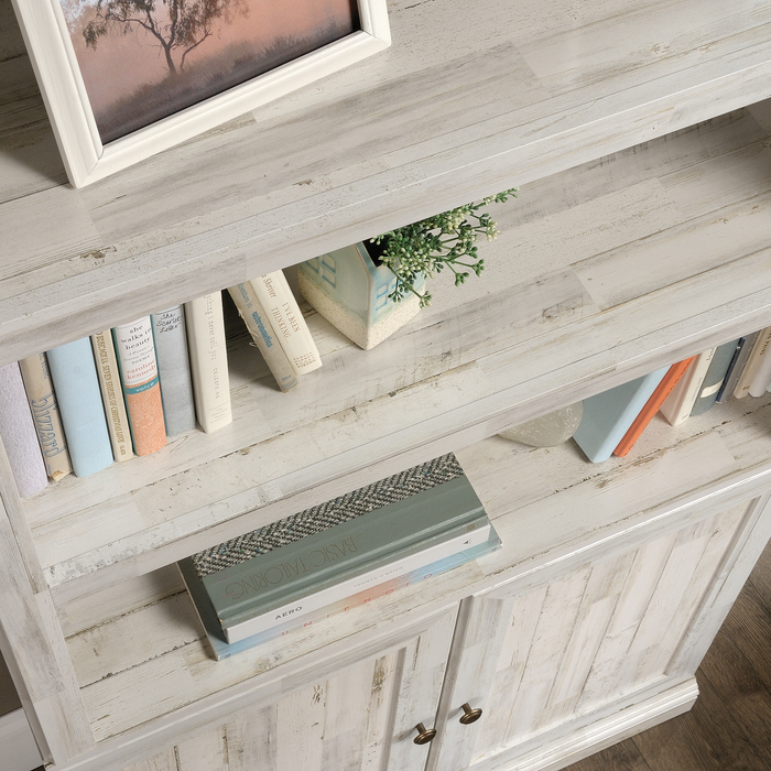 Oryn 35.28” 5-Shelf Bookcase with Storage – White Plank
