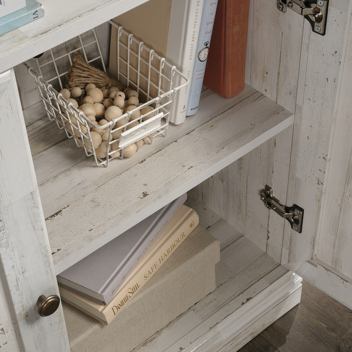 Oryn 35.28” 5-Shelf Bookcase with Storage – White Plank