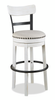 Otis Bar Height Stool with Swivel Seat & Vegan Leather Fabric, 30.5"H, Metal – White | Tabouret bar Otis de 30,5 po (H) en tissu de cuir végétalien et en métal avec siège pivotant - blanc