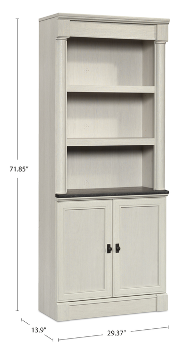 Palladia 29.37” Traditional Bookcase with Storage Cabinet – Glacier Oak