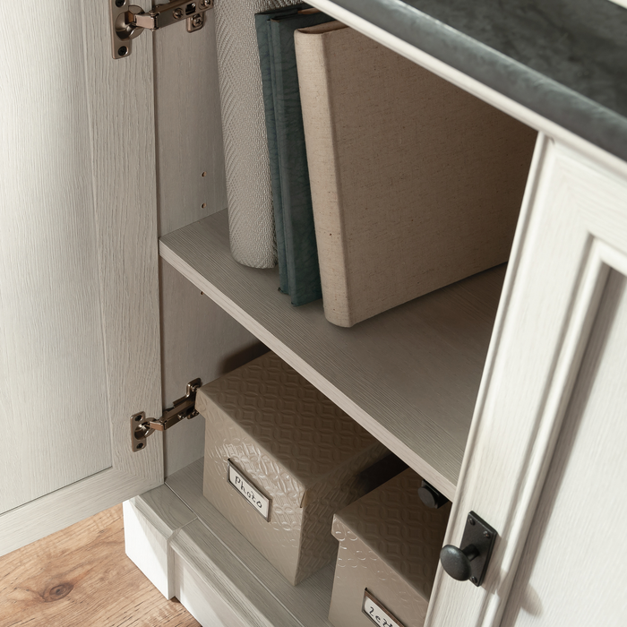 Palladia 29.37” Traditional Bookcase with Storage Cabinet – Glacier Oak