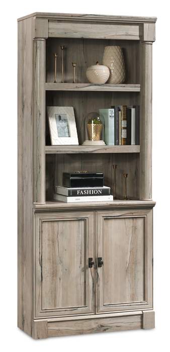 Palladia 29.37” Traditional Bookcase with Storage Cabinet – Split Oak