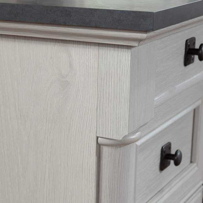 Palladia 65.12\" L-Shaped Desk with 3 Drawers – Glacier Oak