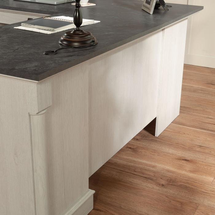 Palladia 65.12\" L-Shaped Desk with 3 Drawers – Glacier Oak