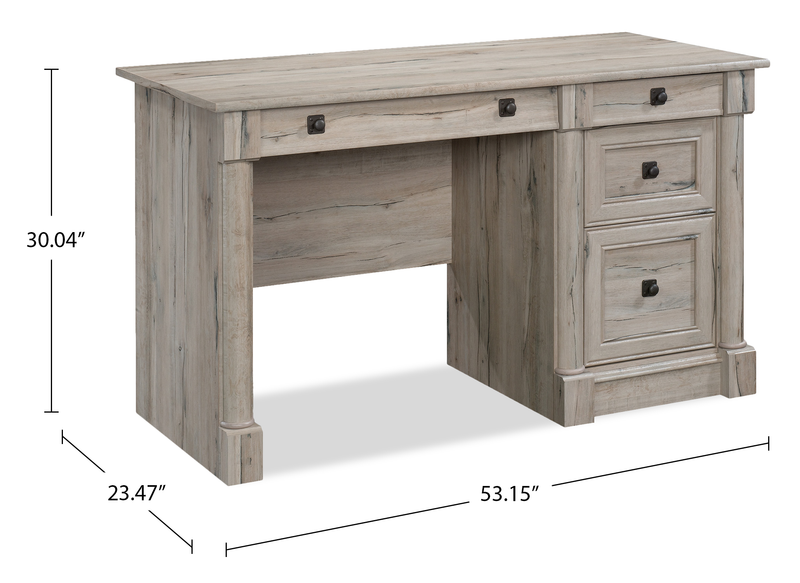 Palladia 53.15\" Office Desk with 3 Drawers – Split Oak