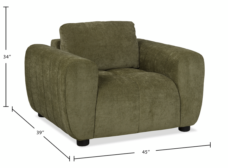 Made in Canada Pebble 45\" Fabric Chair - Green