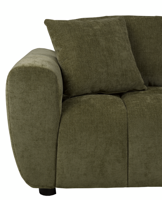 Made in Canada Pebble 70\" Fabric Loveseat with Matching Accent Pillows - Green