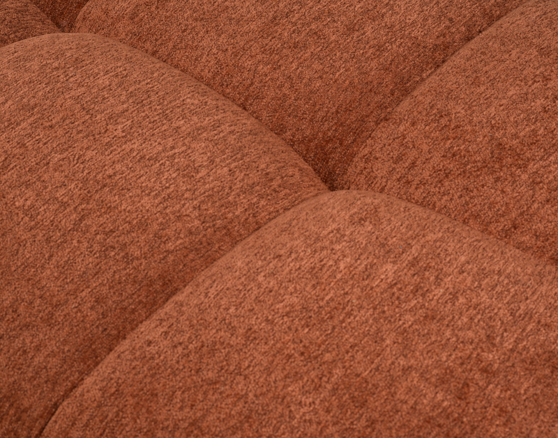Made in Canada Pebble 70\" Fabric Loveseat with Matching Accent Pillows - Orange