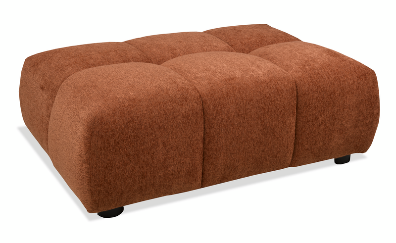 Made in Canada Pebble 42\" Fabric Ottoman - Orange