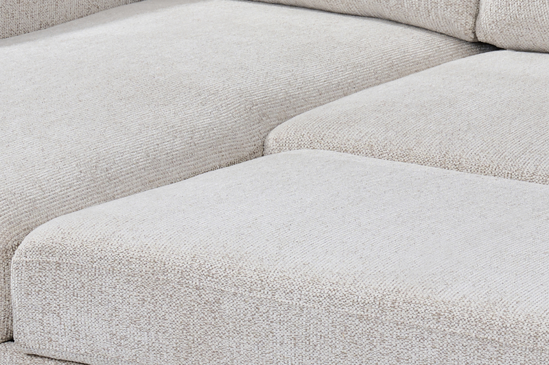 Pocket 2-piece Left-facing Linen-Look Fabric Sleeper Sectional with Storage - Beige