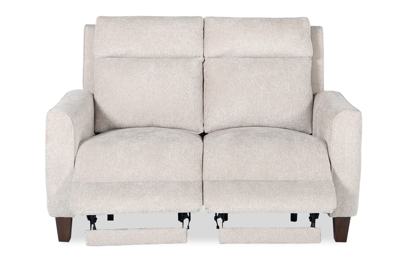 Primrose 71” Chenille Fabric Power Reclining Loveseat with Power Headrest – Linen