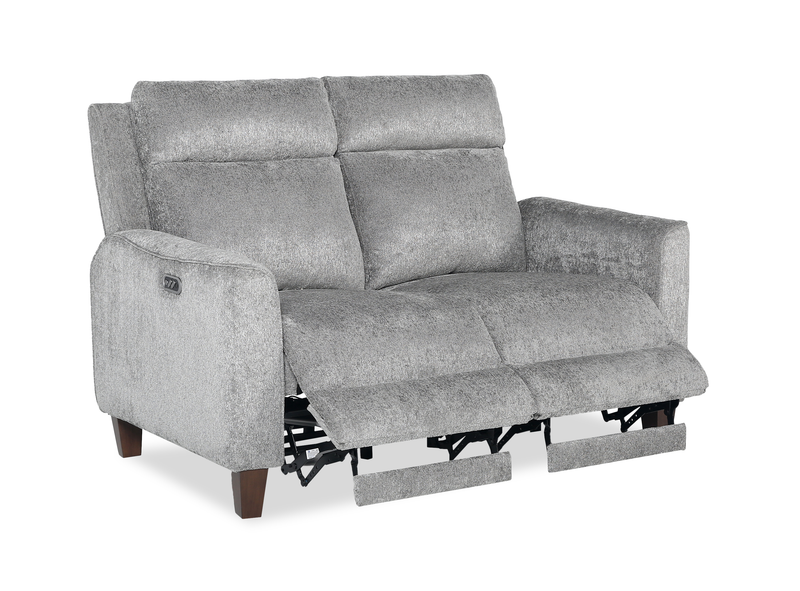 Primrose 71” Chenille Fabric Power Reclining Loveseat with Power Headrest – Slate