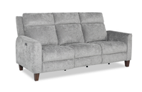 Primrose 81” Chenille Fabric Power Reclining Sofa with Power Headrest – Slate 