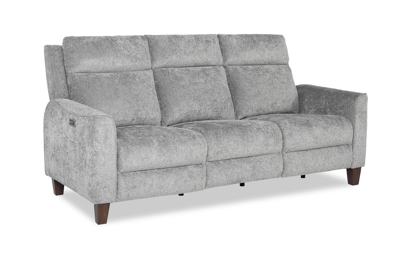 Primrose 81” Chenille Fabric Power Reclining Sofa with Power Headrest – Slate
