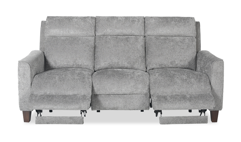 Primrose 81” Chenille Fabric Power Reclining Sofa with Power Headrest – Slate