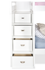 Quinn Bunk Bed with Built-in Staircase Dresser & Guard Rail for Kids, White - Twin/Twin | Lits superposés Quinn pour enfants avec commode escalier intégrée et garde-corps, blancs - simple et simple